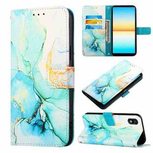 For Sony Xperia ACE III PT003 Marble Pattern Flip Leather Phone Case(Green LS003)