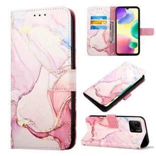 For Xiaomi Redmi 10A PT003 Marble Pattern Flip Leather Phone Case(Rose Gold LS005)