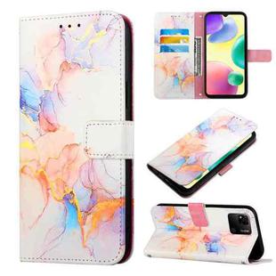 For Xiaomi Redmi 10A PT003 Marble Pattern Flip Leather Phone Case(Galaxy Marble White LS004)