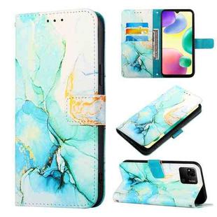For Xiaomi Redmi 10A PT003 Marble Pattern Flip Leather Phone Case(Green LS003)