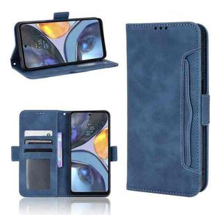 For Motorola Moto G22 Skin Feel Calf Texture Card Slots Leather Phone Case(Blue)