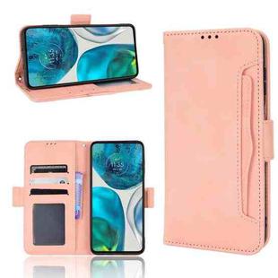 For Motorola Moto G52 4G Skin Feel Calf Texture Card Slots Leather Phone Case(Pink)