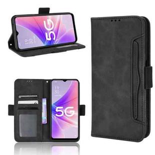 For OPPO A57 5G Skin Feel Calf Texture Card Slots Leather Phone Case(Black)