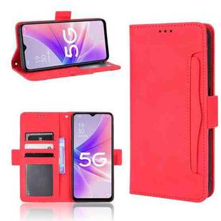 For OPPO A57 5G Skin Feel Calf Texture Card Slots Leather Phone Case(Red)