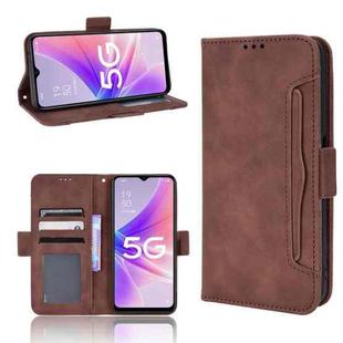 For OPPO A57 5G Skin Feel Calf Texture Card Slots Leather Phone Case(Brown)
