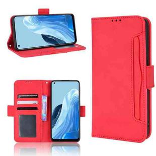 For OPPO Reno7 4G / F21 Pro Skin Feel Calf Texture Card Slots Leather Phone Case(Red)