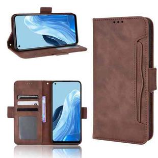 For OPPO Reno7 4G / F21 Pro Skin Feel Calf Texture Card Slots Leather Phone Case(Brown)