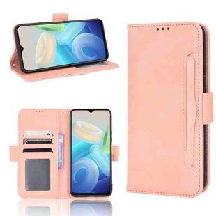 For vivo Y55 5G / T1 5G / Y75 5G Skin Feel Calf Texture Card Slots Leather Phone Case(Pink)