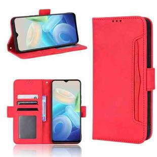 For vivo Y55 5G / T1 5G / Y75 5G Skin Feel Calf Texture Card Slots Leather Phone Case(Red)