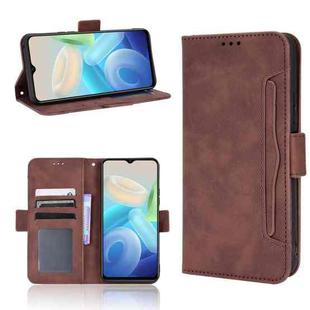 For vivo Y55 5G / T1 5G / Y75 5G Skin Feel Calf Texture Card Slots Leather Phone Case(Brown)