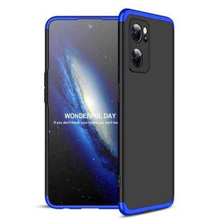 For OPPO Reno7 Global GKK Three Stage Splicing Full Coverage PC Case(Black Blue)