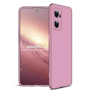 For OPPO Reno7 Global GKK Three Stage Splicing Full Coverage PC Case(Rose Gold)