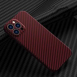 Carbon Fiber Texture Phone Case For iPhone 13 Pro(Red)