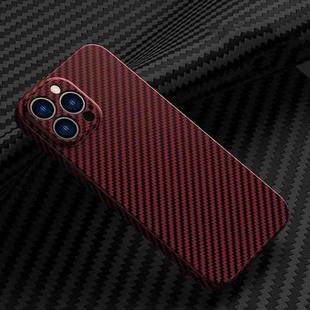 Carbon Fiber Texture Phone Case For iPhone 13 Pro Max(Red)