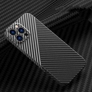 Carbon Fiber Texture Phone Case For iPhone 13 Pro Max(Black Silver)