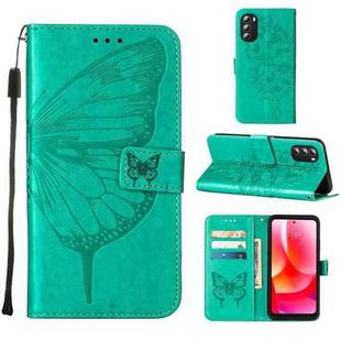 For Motorola Moto G 5G 2022 Embossed Butterfly Leather Phone Case(Green)