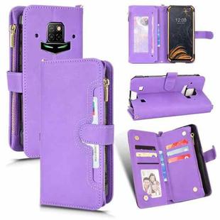 For Doogee S88 Pro / S88 Plus Litchi Texture Zipper Leather Phone Case(Purple)