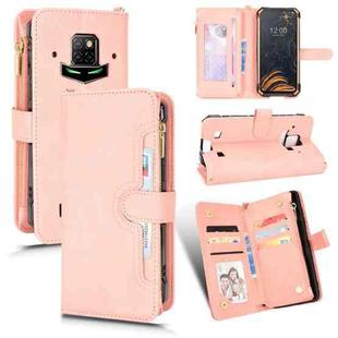 For Doogee S88 Pro / S88 Plus Litchi Texture Zipper Leather Phone Case(Pink)
