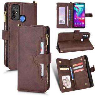 For Doogee X96 Pro Litchi Texture Zipper Leather Phone Case(Brown)