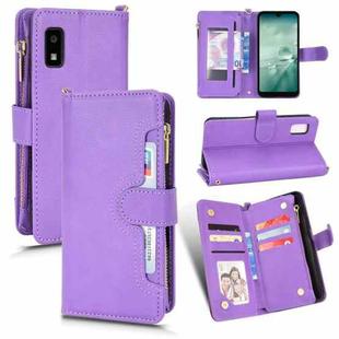 For Sharp Aquos Wish Litchi Texture Zipper Leather Phone Case(Purple)