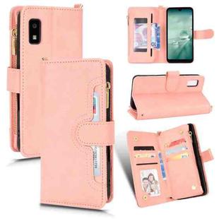 For Sharp Aquos Wish Litchi Texture Zipper Leather Phone Case(Pink)