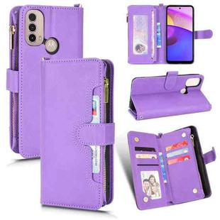 For Motorola Moto E40 / E30 / E20 Litchi Texture Zipper Leather Phone Case(Purple)