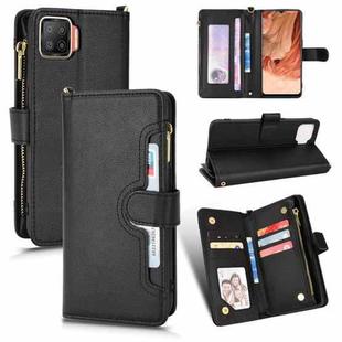 For OPPO F17 / A73 4G / A73 2020 Litchi Texture Zipper Leather Phone Case(Black)