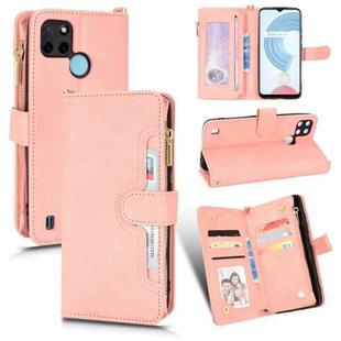 For OPPO Realme C21Y Litchi Texture Zipper Leather Phone Case(Pink)