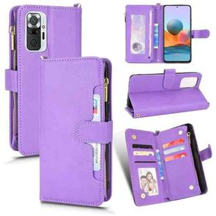 For Xiaomi Redmi Note 10 Pro / 10 Pro Max 4G Litchi Texture Zipper Leather Phone Case(Purple)