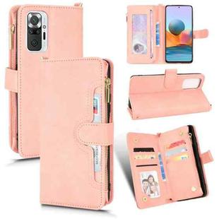 For Xiaomi Redmi Note 10 Pro / 10 Pro Max 4G Litchi Texture Zipper Leather Phone Case(Pink)
