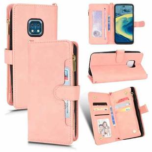 For Nokia XR20 Litchi Texture Zipper Leather Phone Case(Pink)