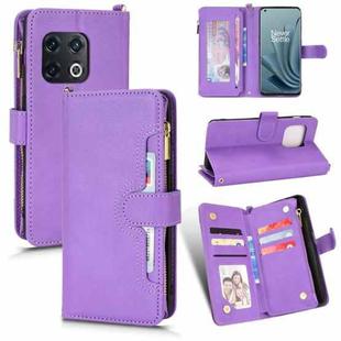 For OnePlus 10 Pro 5G Litchi Texture Zipper Leather Phone Case(Purple)