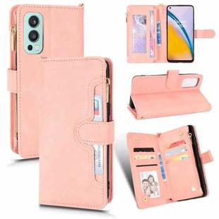 For OnePlus Nord 2 5G Litchi Texture Zipper Leather Phone Case(Pink)