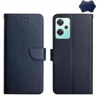 For OnePlus Nord CE 2 Lite 5G Genuine Leather Fingerprint-proof Horizontal Flip Phone Case(Blue)