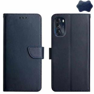 For Motorola Moto G 5G 2022 Genuine Leather Fingerprint-proof Horizontal Flip Phone Case(Blue)