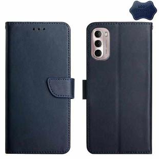 For Motorola Moto G Stylus 4G 2022 Genuine Leather Fingerprint-proof Horizontal Flip Phone Case(Blue)