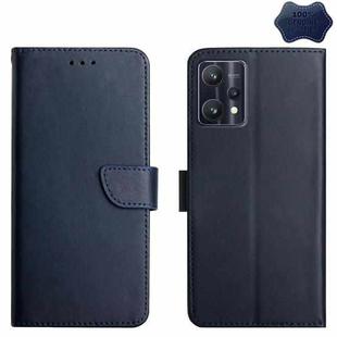 For OPPO Realme 9 Pro+ Genuine Leather Fingerprint-proof Horizontal Flip Phone Case(Blue)