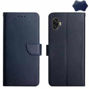 For Samsung Galaxy Xcover6 Pro Genuine Leather Fingerprint-proof Horizontal Flip Phone Case(Blue)