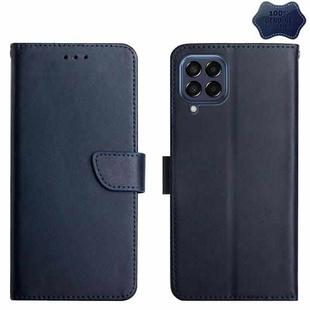 For Samsung Galaxy M53 Genuine Leather Fingerprint-proof Horizontal Flip Phone Case(Blue)