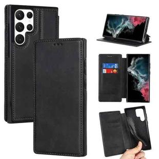 For Samsung Galaxy S22 Ultra 5G Knight Magnetic Suction Leather Phone Case(Black)