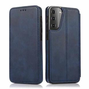 For Samsung Galaxy S21 5G Knight Magnetic Suction Leather Phone Case(Blue)