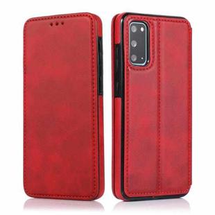 For Samsung Galaxy S20 Knight Magnetic Suction Leather Phone Case(Red)