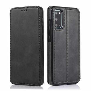 For Samsung Galaxy S20+ Knight Magnetic Suction Leather Phone Case(Black)