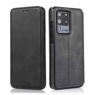 For Samsung Galaxy S20 Ultra Knight Magnetic Suction Leather Phone Case(Black)