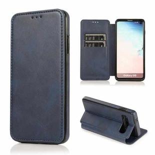 For Samsung Galaxy S10+ Knight Magnetic Suction Leather Phone Case(Blue)