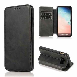 For Samsung Galaxy S10e Knight Magnetic Suction Leather Phone Case(Black)