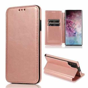 For Samsung Galaxy Note10+ Knight Magnetic Suction Leather Phone Case(Rose Gold)