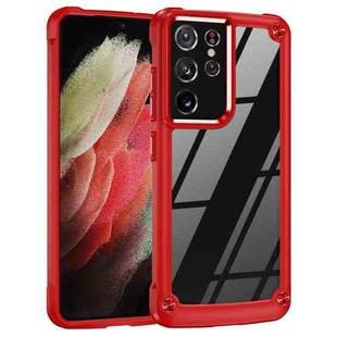 For Samsung Galaxy S21 Ultra 5G TPU + PC Lens Protection Phone Case(Red)