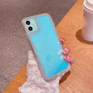 Color Plated Crystal Diamond Phone Case For iPhone 12(Gradient Blue)