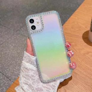 For iPhone 11 Color Plated Crystal Diamond Phone Case (Gradient Yellow)